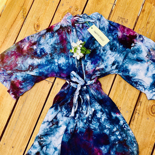 Hand dyed kimono robe